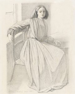 エリザベス・シドダルの肖像、1854-56 作： Dante Gabriel Charles Rossetti